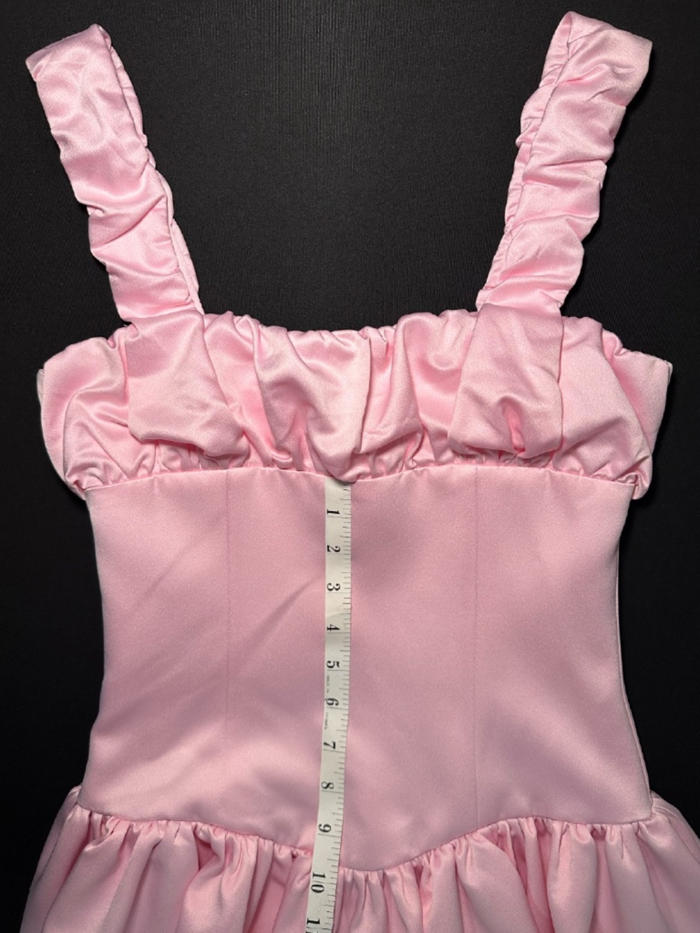 Miss Circle Aubrey Pink Satin Bubble Hem Mini Dress - Picture 11 of 13